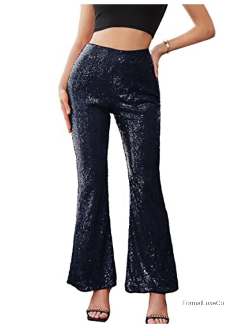 Sequin Flare Leggings Wide Leg Palazzo Pants Party Clubwear